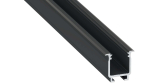 Lumines profile type W anodized black, 1m