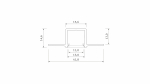 Profile LUMINES type GAUDI non-anodized without perforation 2,02 m