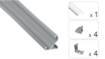 TEKKNI BARDE Set, silver, transparent cover, 2.02 m
