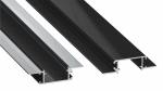 Lumines profile type ZATI lacquered black, without perforation 2 m