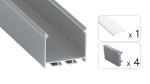 TEKKNI NORS Set, silver, milky cover, 2.02 m