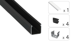 TEKKNI HELSE Set, black, transparent cover, 2.02 m 2.0