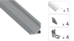 TEKKNI ARRE Set, silver, milky cover, 3 m