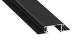 Lumines profile type ZATI lacquered black, full without perforation 3 m