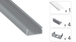 TEKKNI EGEN Set, silver, transparent cover, 3 m