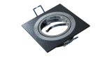 Ceiling lighting point fitting GABI square adjustable black brushed