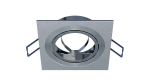 Ceiling lighting point fitting GABI square adjustable silver brushed