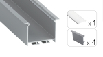 TEKKNI HEDE Set, silver, transparent cover, 2.02 m