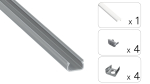 TEKKNI IKKE Set, silver, milky cover, 3 m