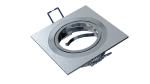 Ceiling lighting point fitting GABI square adjustable silver brushed