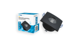 Ceiling lighting point fitting XANA cast square Fixted black, IP44