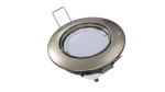 Ceiling lighting point fitting OPRA cast round adjustable satin
