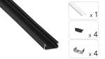 TEKKNI ORRE Set, black, milky cover, 3 m