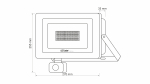 LED Floodligh DRAGO 3Y 100W Neutral white SMD IP44 SLIM PIR