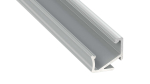 Lumines profile type H anodized silver, 3 m