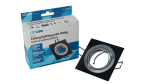 Ceiling lighting point fitting GABI square adjustable black brushed