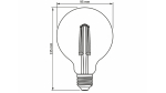 LED source E27 7W G95 Filament  DIM Amber WW