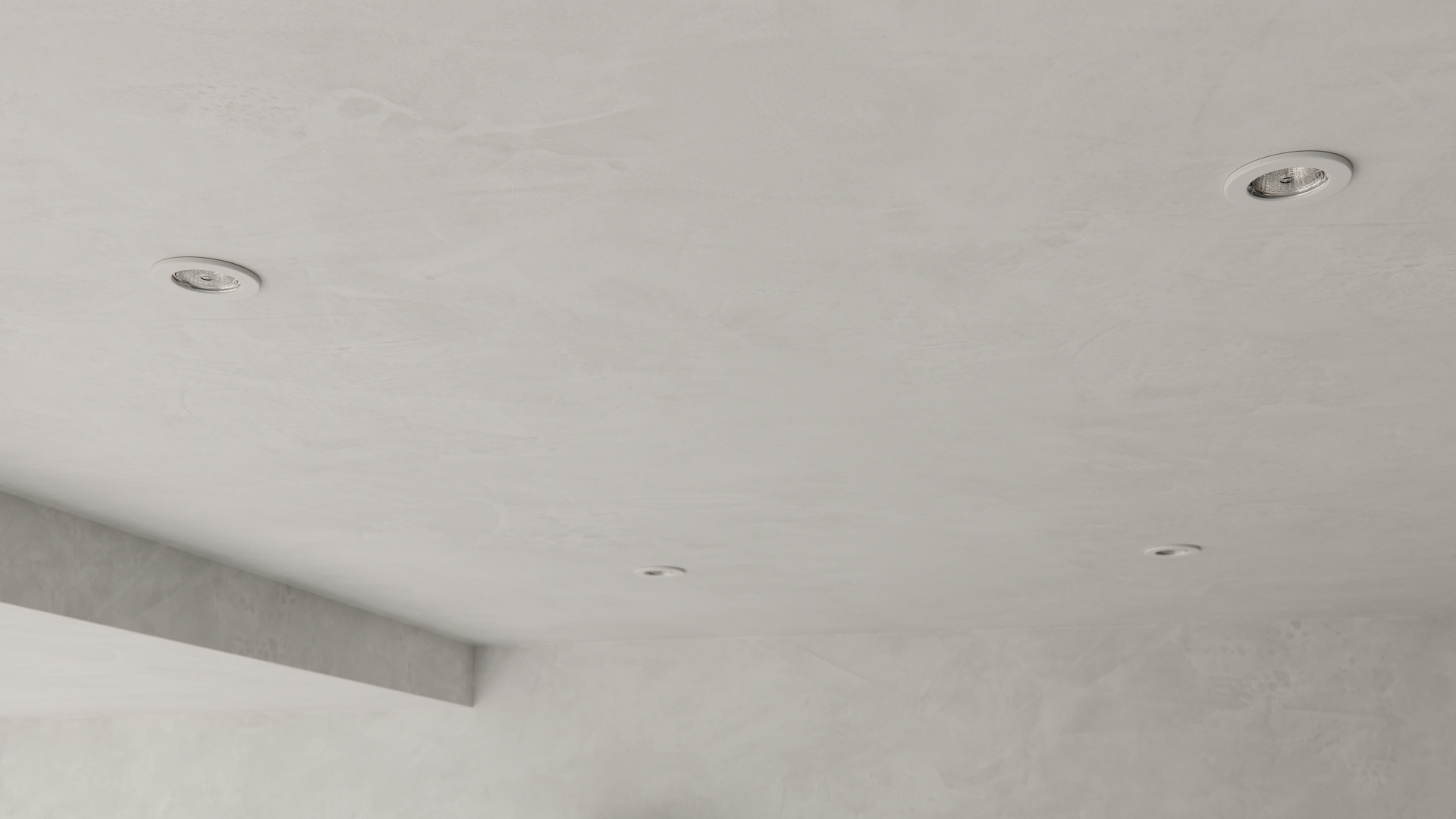 Fixed white ceiling fixtures