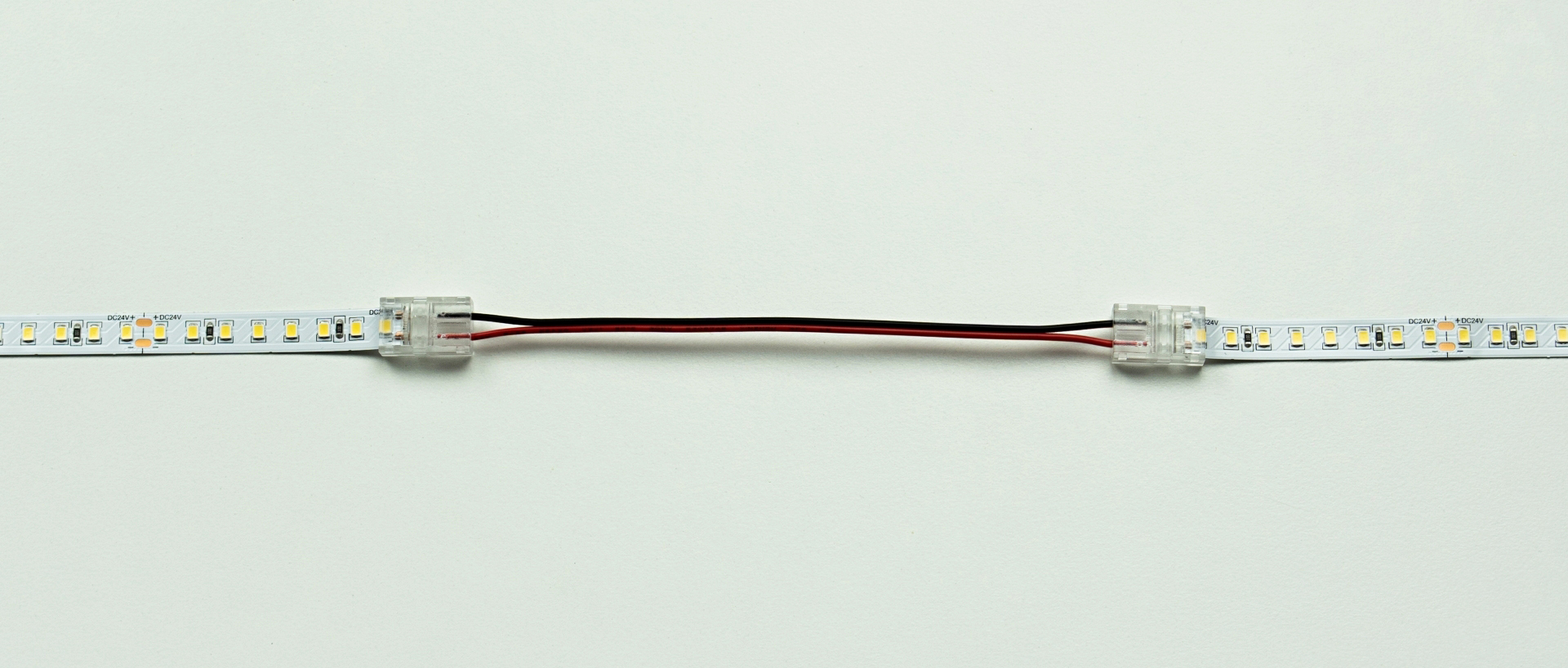 Connection diagram of LED strips using a single-sided connector with a cable